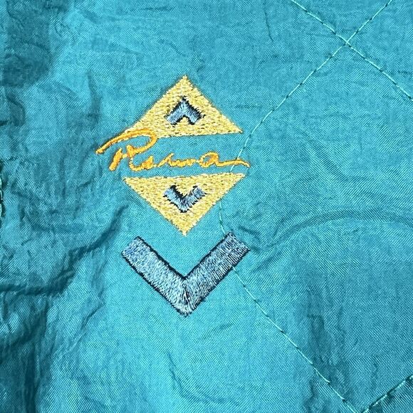 Vintage Puma Jacket Men’s Large Cotton Blend Green Quilted Bomber Shoulder Pads - Picture 4 of 13